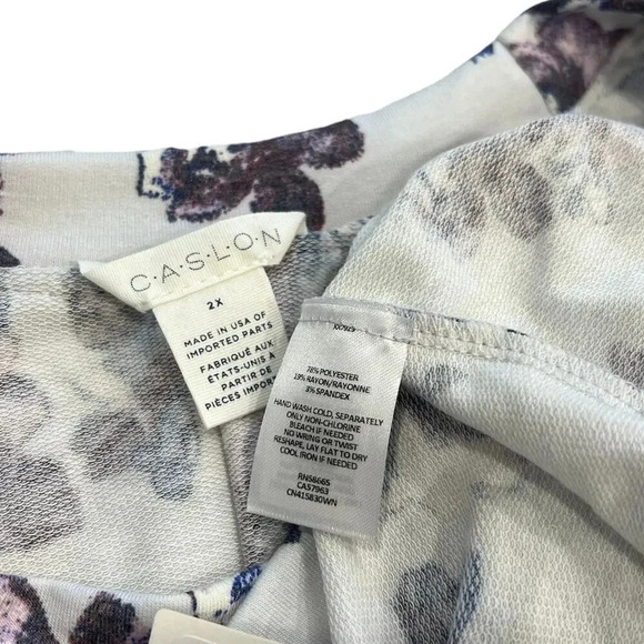 Caslon Floral Purple Pullover Sweater XXL - Picture 3 of 3